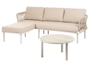 Garten Ecksofa mit Tisch 3-Sitzer ORTE Metall Beige rechtsseitig_1125232