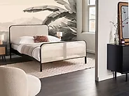 Bed Pine Wood GONFARON 140 x 200 cm (EU Double) Black_1188034