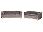 Sofa Set 5-Sitzer ALNOR Chenillegewebe Braun_1019075