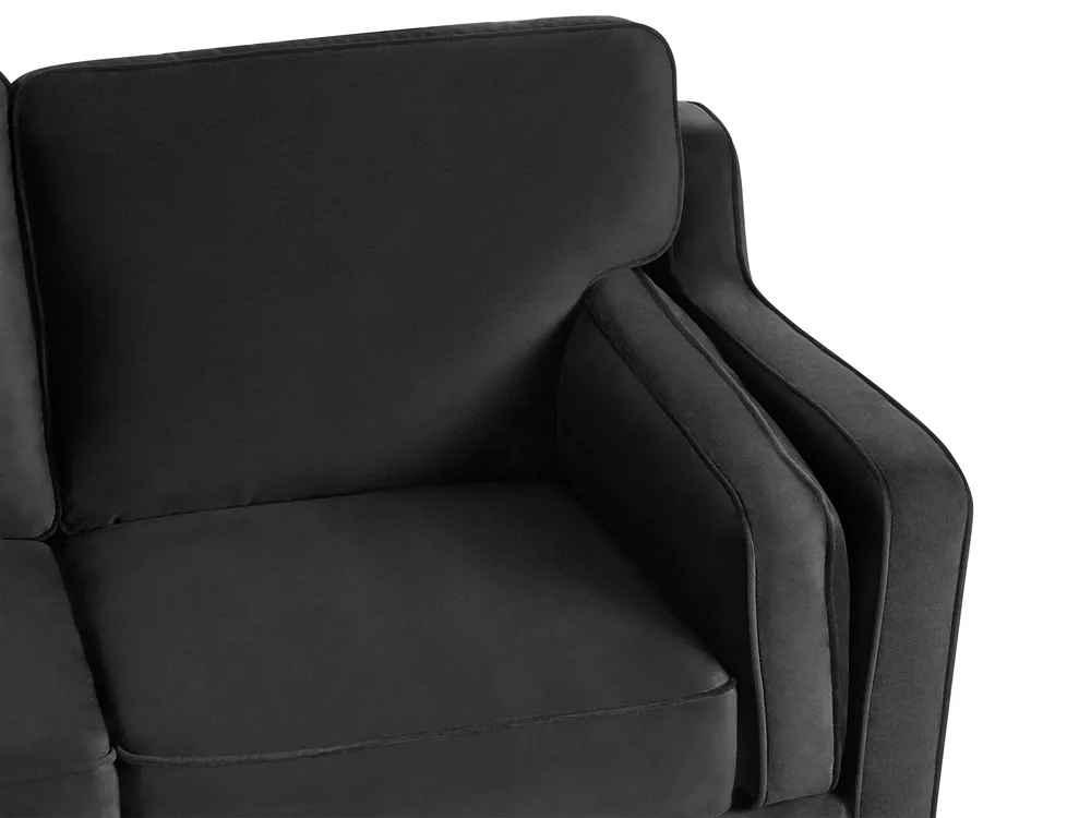Sofa 3-Sitzer LOKKA Samtstoff Schwarz_705446