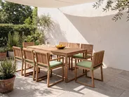 Garden Dining Set 8 Seater SASSARI PREMIUM with Cushions Certified Acacia Wood Light Green_991415