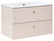 Wandmontierter Waschbeckenunterschrank mit Waschbecken TARUMIR 80 cm Beige_1125493