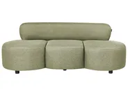 Sofa 3 Seater BLAVAND Fabric Olive Green_1061490