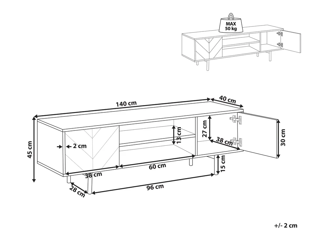 TV-Möbel SALINA Braun / Schwarz_820755