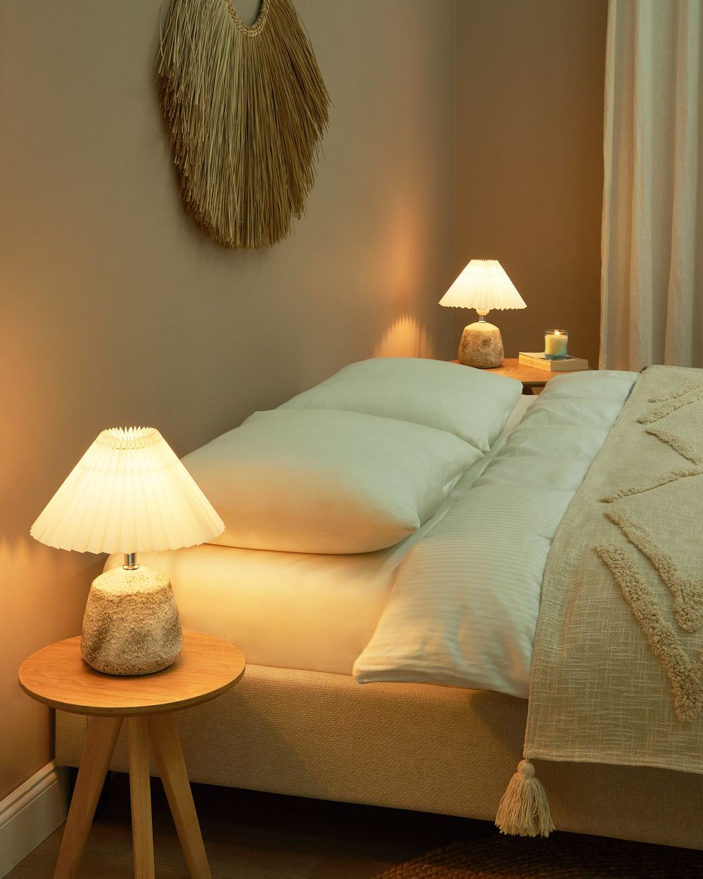 Set of 2 Table Lamps ZEYI Ceramic White
