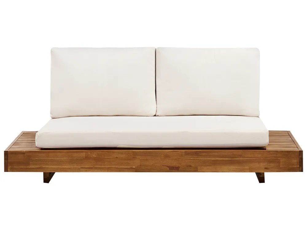 Gartensofa 2-Sitzer MARETTIMO zertifiziertes Akazienholz Cremeweiß