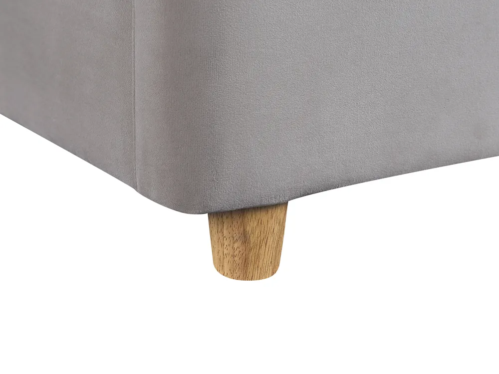 Bett mit Stauraum BATILLY Samtstoff Hellgrau 160 x 200 cm_830181