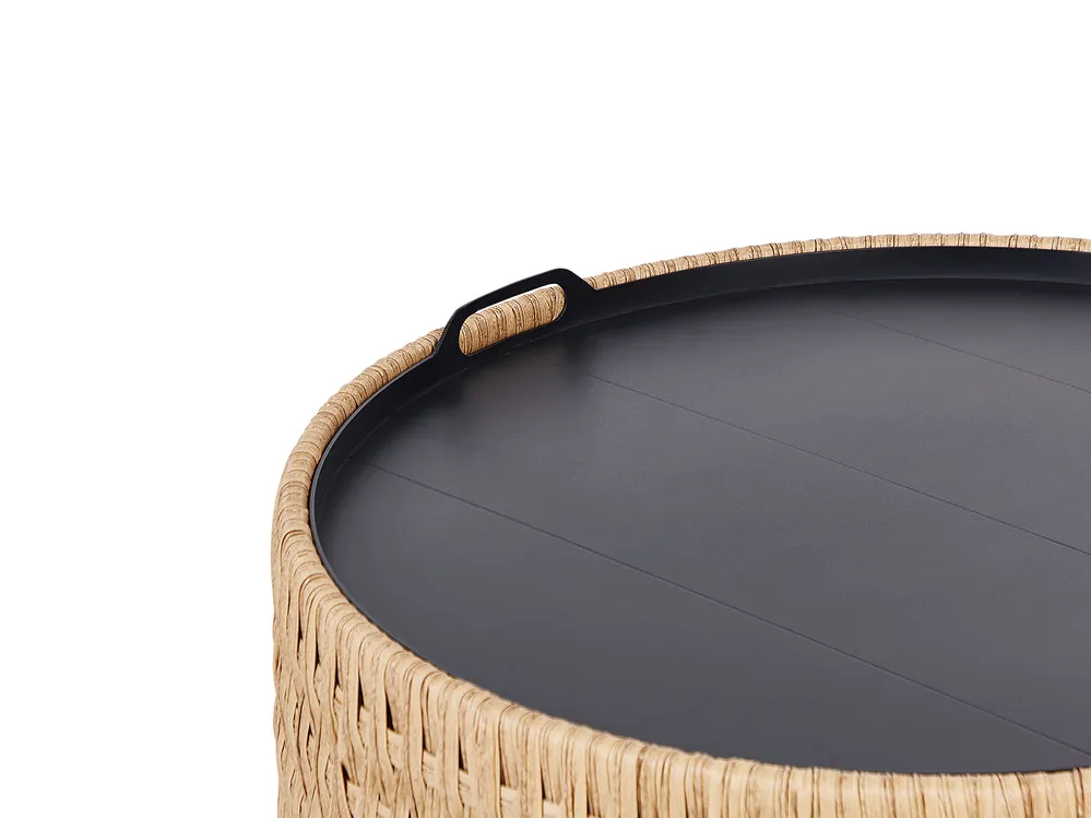 Garten Ecksofa mit Tisch 4-Sitzer OLIVERI Polyrattan Beige linksseitig_1073696