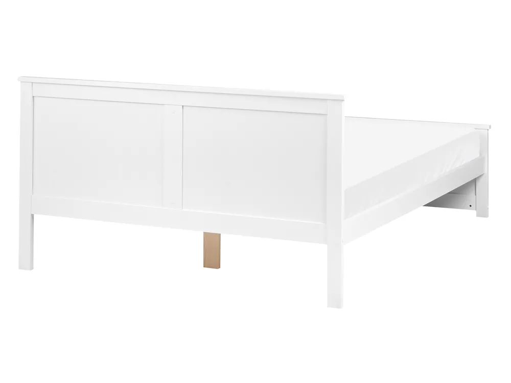 Bed Pine Wood SABRAN 140 x 200 cm (EU Double) White_1061250