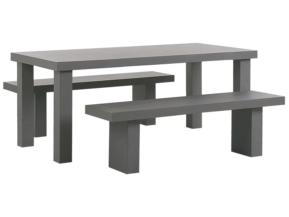 Gartenmöbel Set mit Bänken 4-Sitzer TARANTO Beton Grau