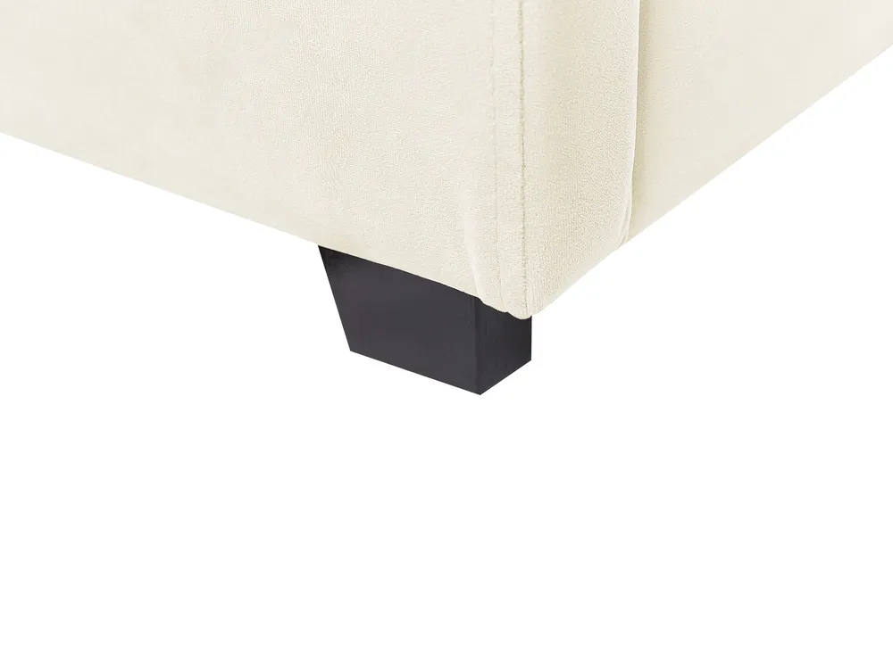 Bett mit Stauraum VINCENNES Samtstoff Cremeweiß 180 x 200 cm_837386