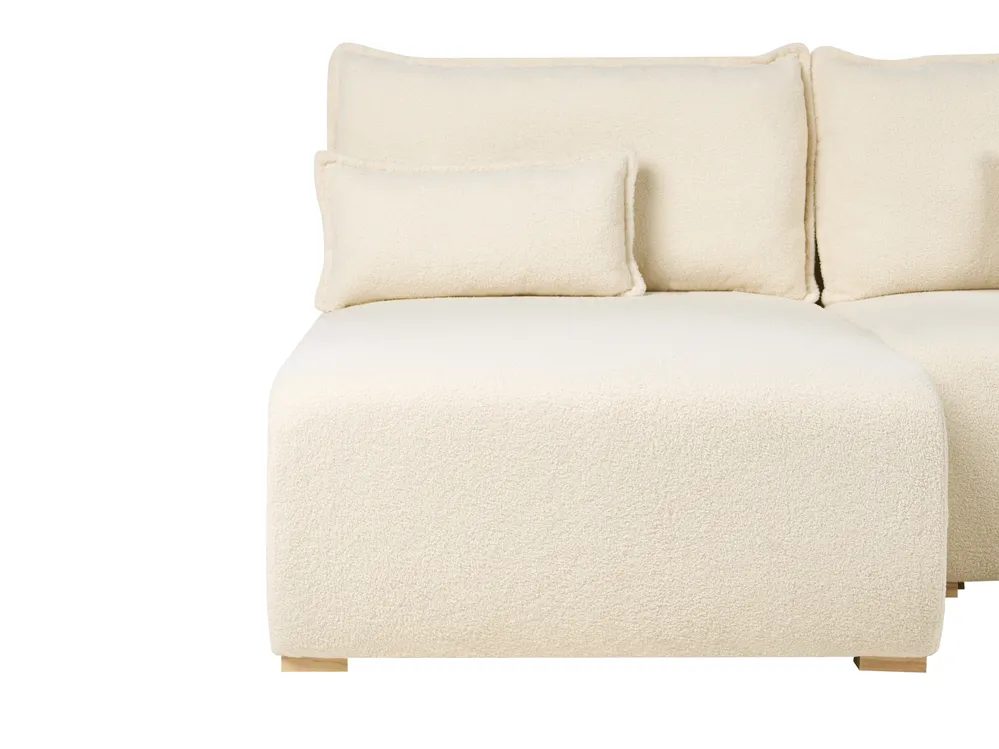 Modul Ecksofa NERBO Bouclé Cremeweiß rechtsseitig_1033925