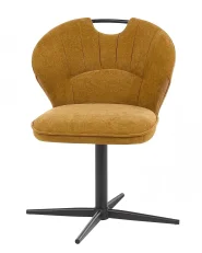Set of 2 Chairs Swivel WORCESTER Chenille Mustard_1156579