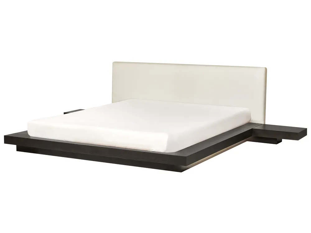 Bett mit LED Bouclé ZEN 180 x 200 cm LED Dunkle Esche_931509