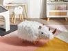 Tierhocker WOOLLY Nashorn Webpelz Weiß