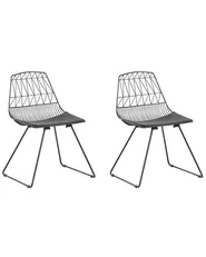 Esszimmerstuhl 2er Set HARLAN Metall Schwarz_743218