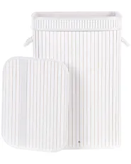 Wäschekorb KALUTARA Bambus Weiß 72 L_849878