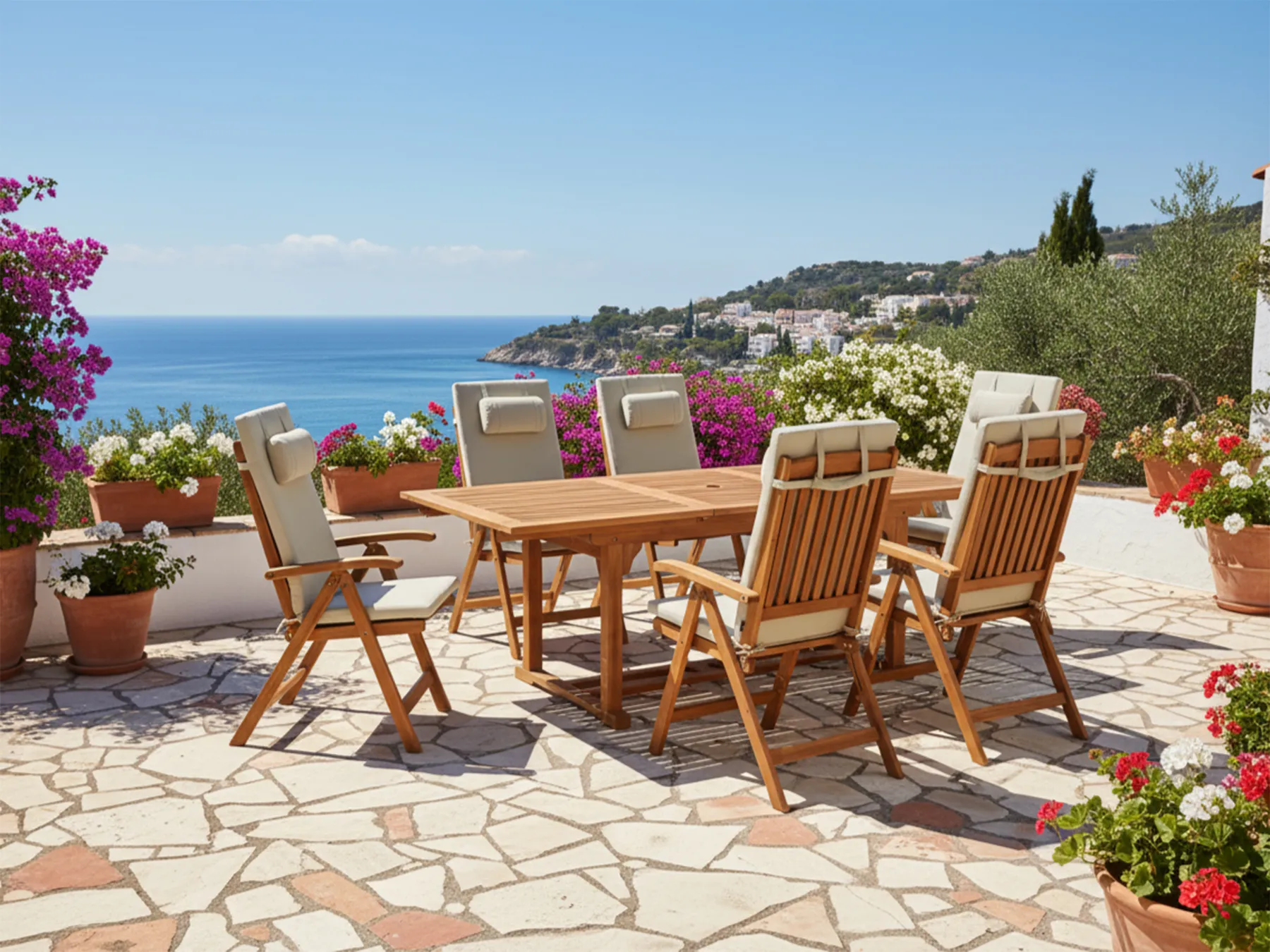 Garden Dining Set 6 Seater JAVA PREMIUM Acacia Wood Taupe_995270