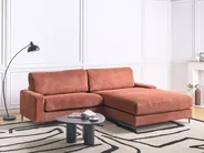 Ecksofa 3-Sitzer MALOY Stoff Hellrot linksseitig_947502