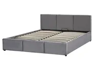 Bett mit Stauraum BOUSSE Samtstoff Dunkelgrau 160 x 200 cm_862593