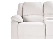 Manual Recliner Corner Sofa 5 Seater ROKKE with USB Port Fabric Off-White Left Hand_959385