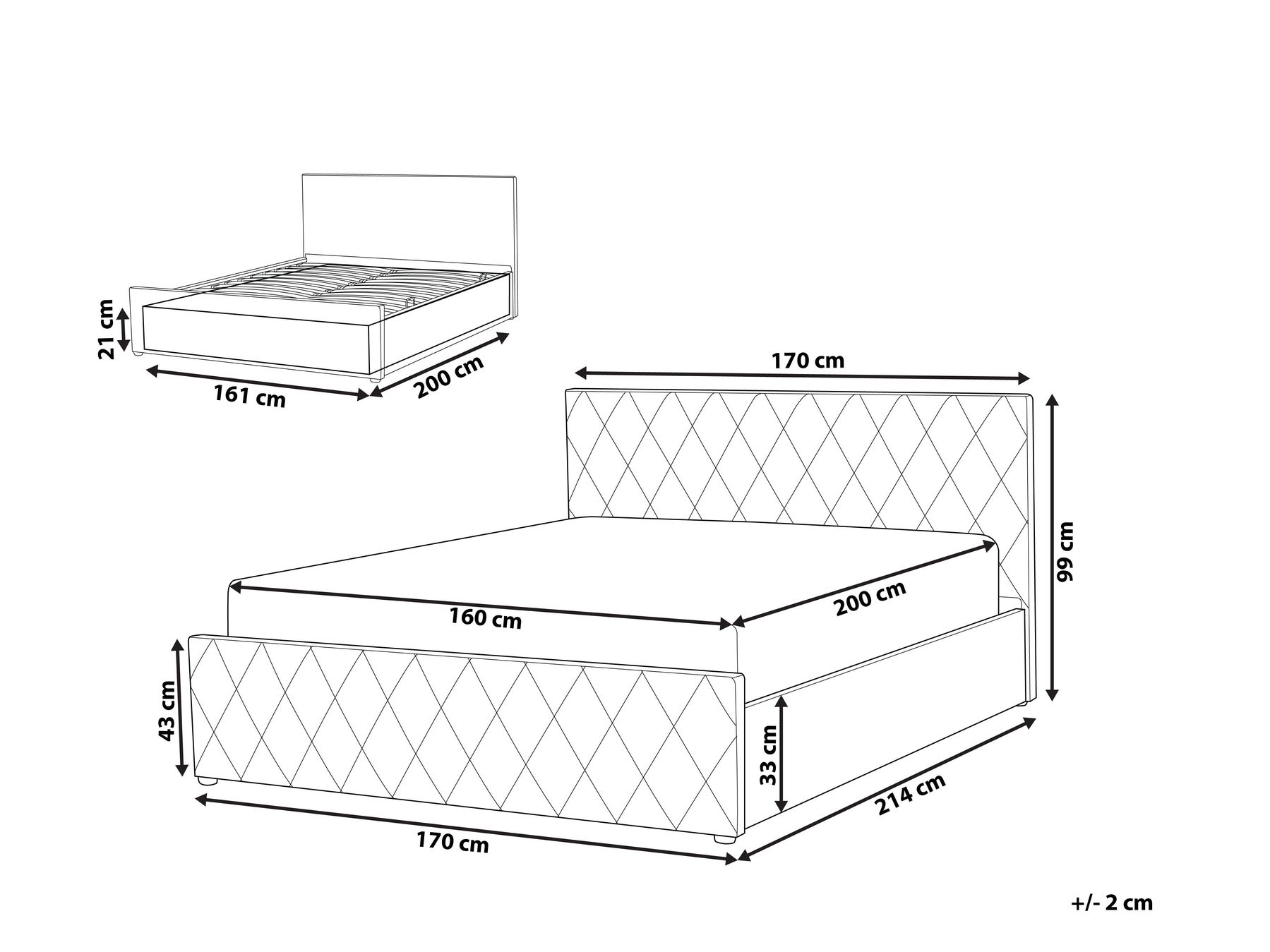 Postelja s prostorom za shranjevanje ROCHEFORT Žamet Bež 160 x 200 cm_857287
