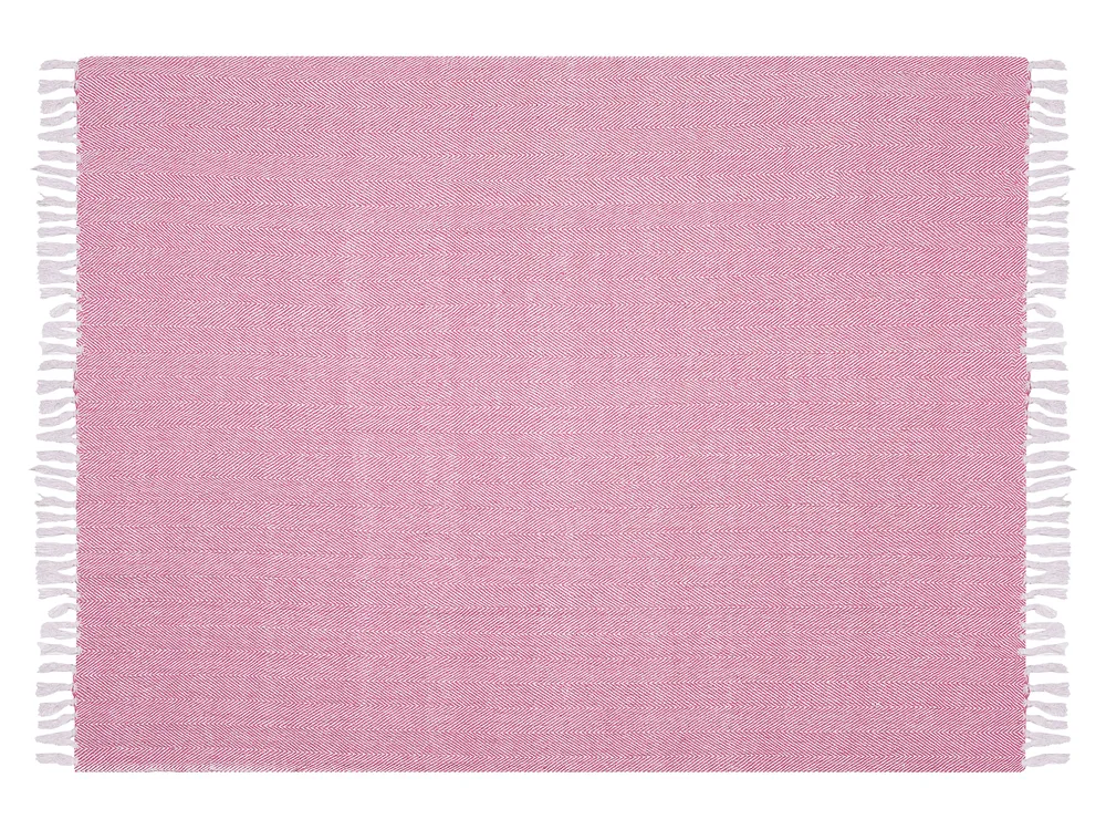 Blanket TANGIER Cotton 130 x 160 cm Pink_728637