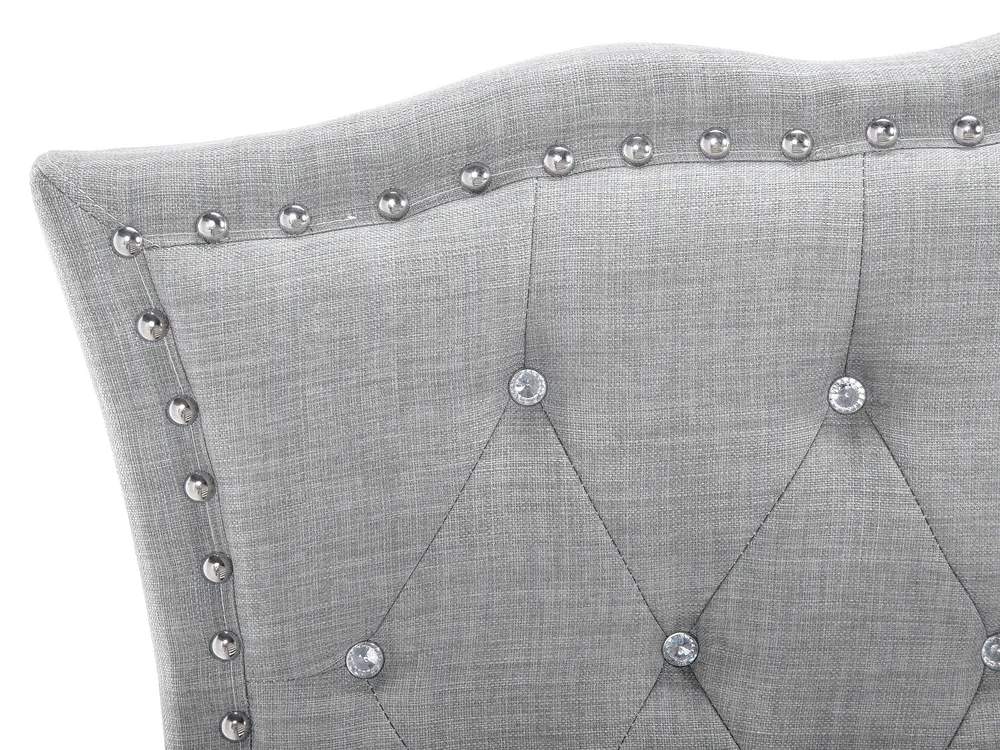 Bett mit Stauraum METZ Stoff Hellgrau 90 x 200 cm_799479