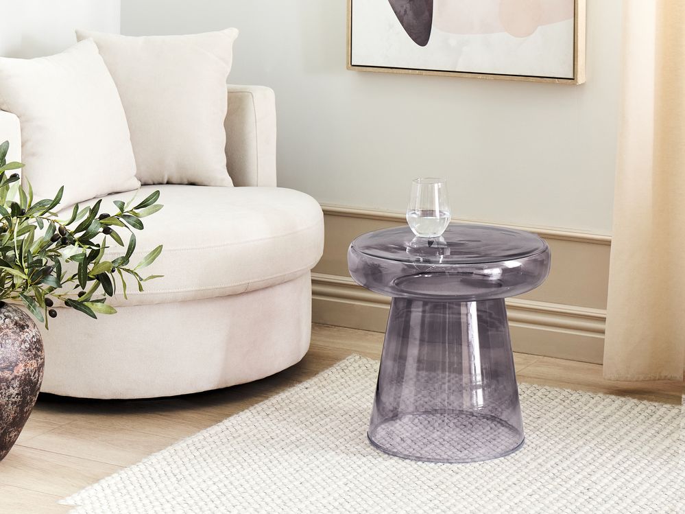 Side Table CALDERA Glass Grey