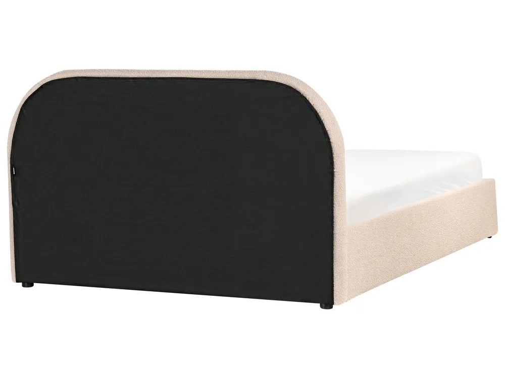 Bett mit Stauraum QUILLIEN Bouclé Beige 140 x 200 cm_989882