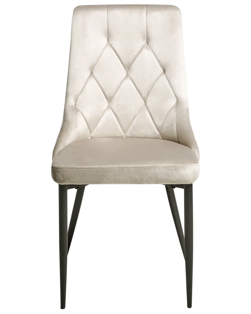 Esszimmerstuhl 2er Set AVENIR Samtstoff Beige_1082569