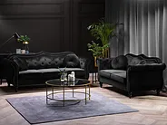 Sofa 2-Sitzer SKIEN II Samtstoff Schwarz_1161631