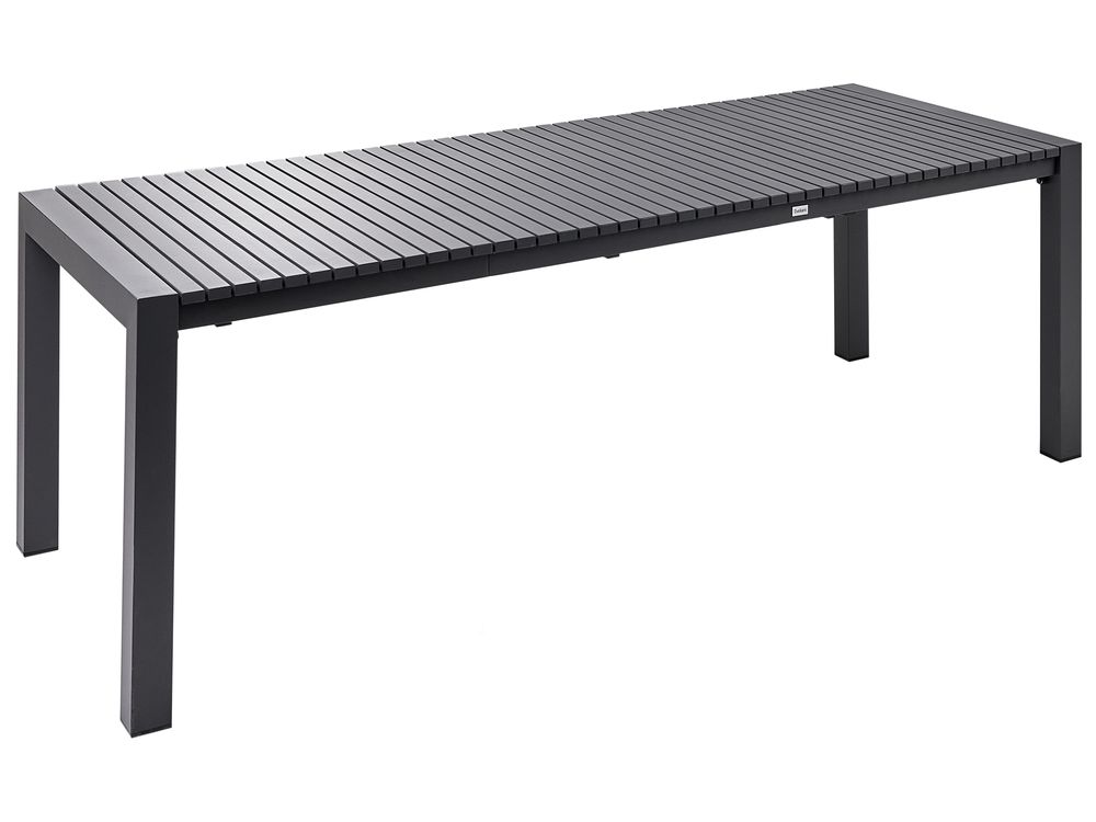 Ausziehbarer Gartentisch ARDESIO 160/220 cm 90 cm Metall Dunkelgrau