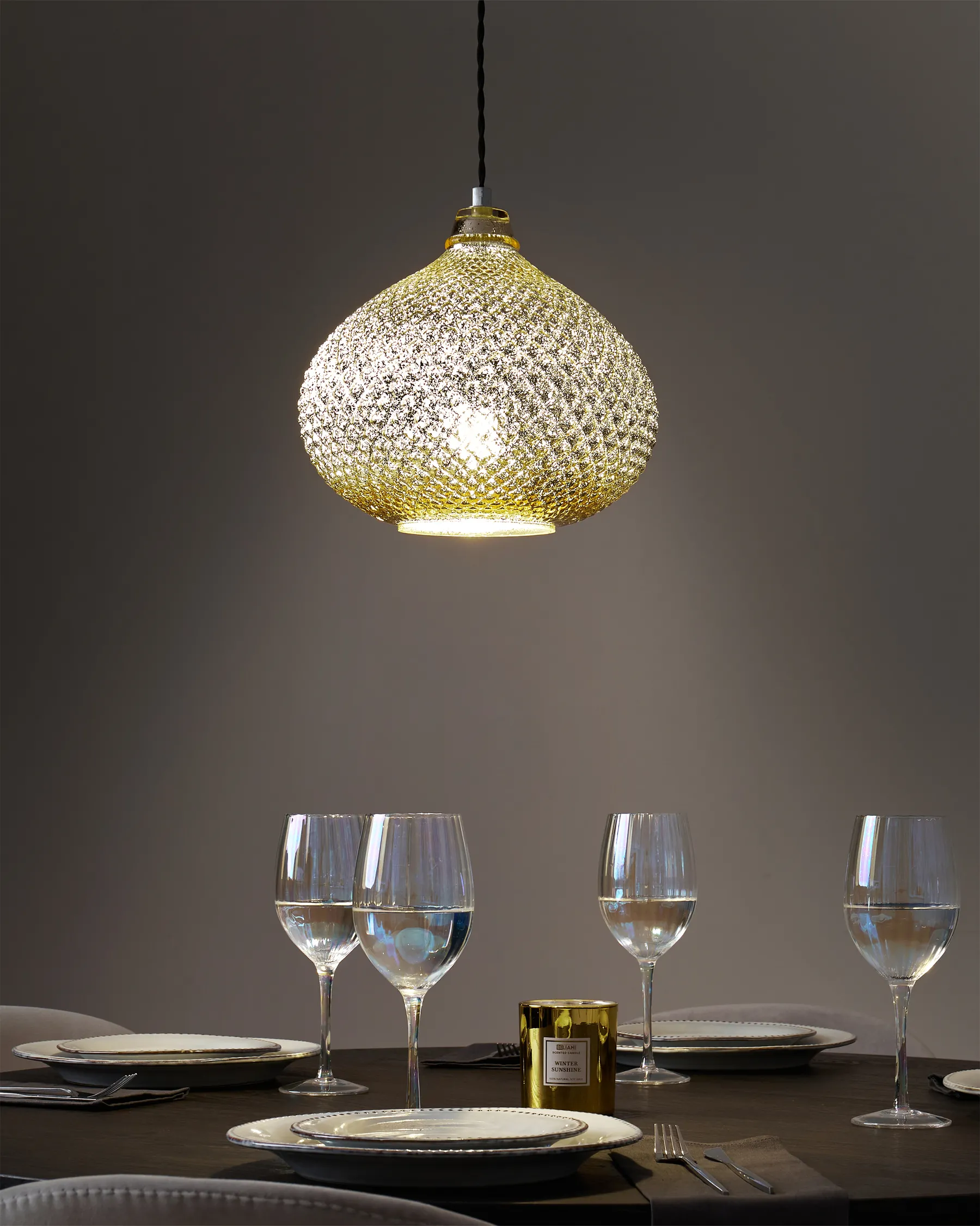 Hängeleuchte MADON Glas Gold_691472
