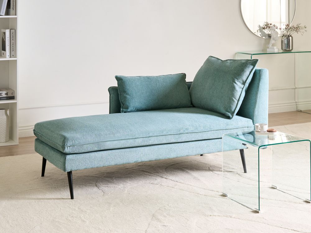 Rechtsseitige Chaiselongue YERRES Stoff Hellblau