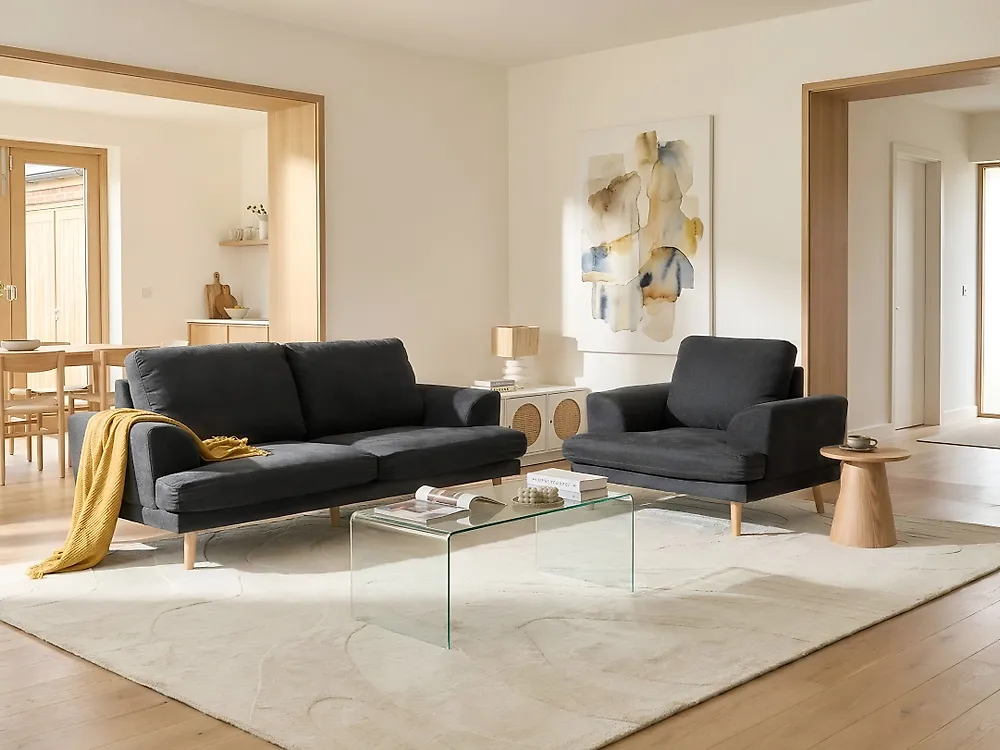 Sofa Set 4-Sitzer KILDAL Stoff Schwarz_1175885