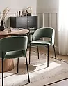 Esszimmerstuhl 2er Set PENNY Stoff Dunkelgrün