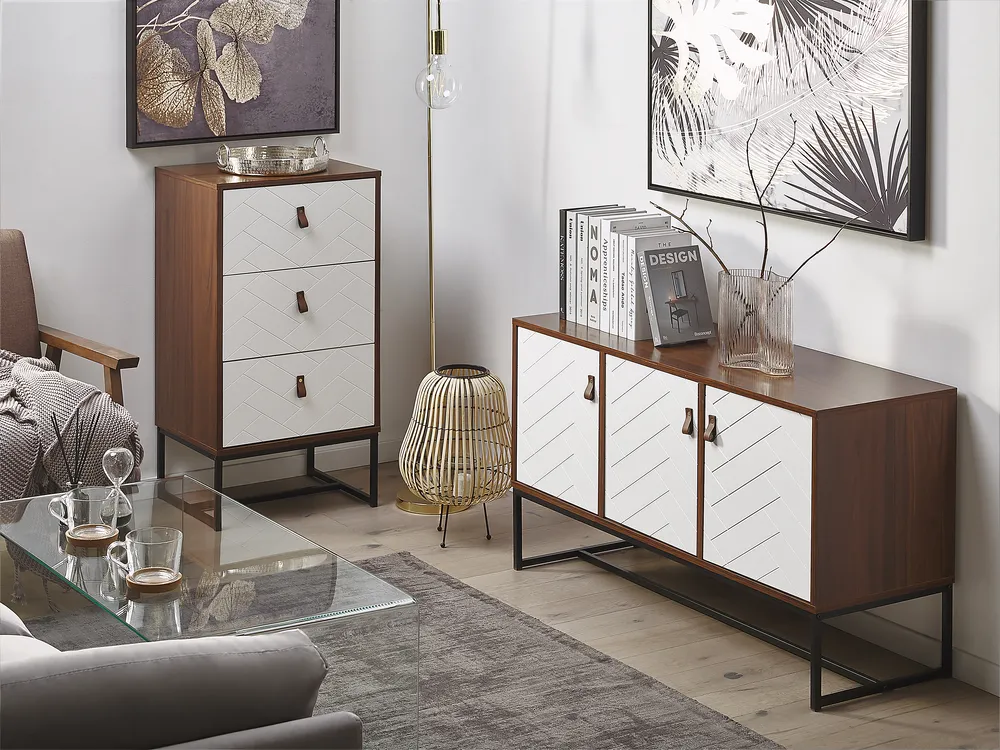 Schrank NUEVA Dunkelbraun / Weiß_787439