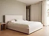Bett mit Lattenrost Bouclé LAVAUR 180 x 200 cm Cremeweiß