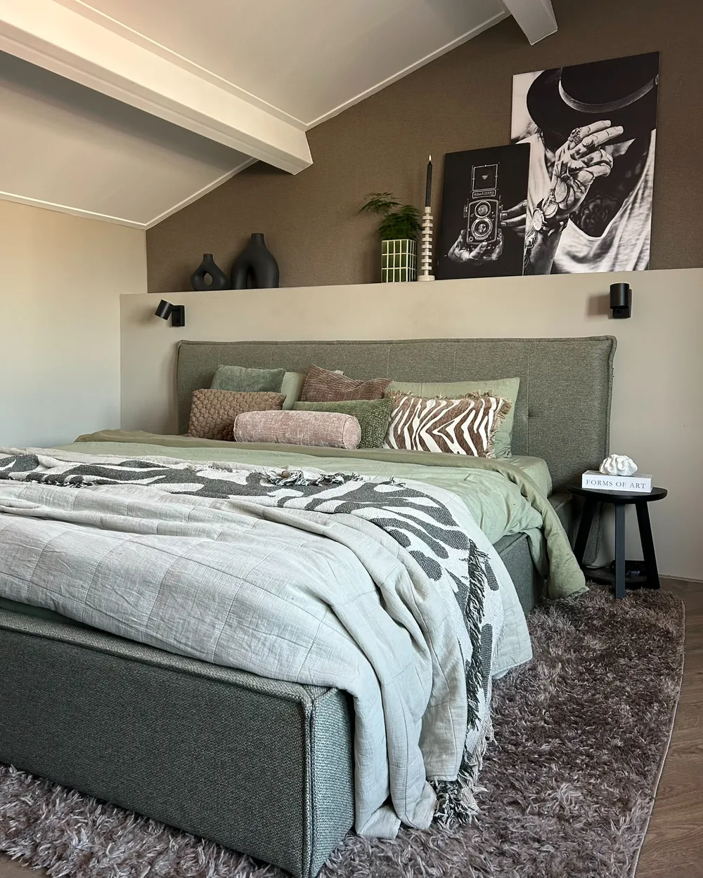 Bett mit Lattenrost Kunstleinen LESTRE 180 x 200 cm Grün_977931