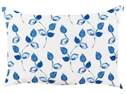 Gartenkissen 2er Set TORBORA Pflanzenmuster 40 x 60 cm Weiß Blau_882363