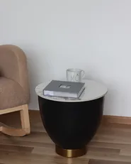 Side Table NADINE with Storage Ceramic Black_980380