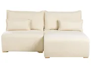 Modul Ecksofa NERBO Bouclé Cremeweiß linksseitig_1033945