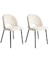 Esszimmerstuhl 2er Set COVELO Samtstoff Hellbeige