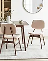 Esszimmerstuhl 2er Set ELAINE Bouclé Dunkelbraun / Beige