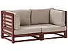 Garden Sofa 2 Seater TRANI Modular Certified Acacia Wood Dark Red