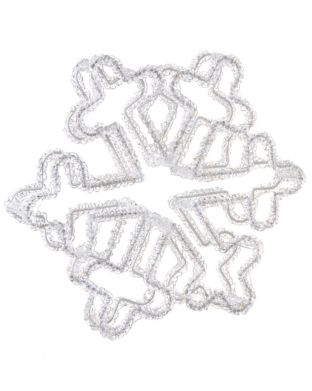 Gartendekoration LED SILVERAN 28 cm Schneeflocke Weiß_1020638