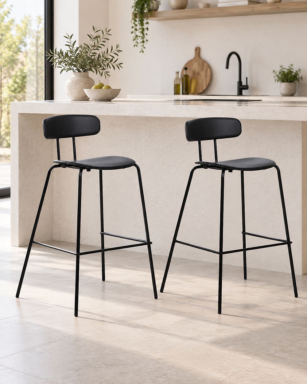 Lot de 2 chaises de bar SIBLEY Noir