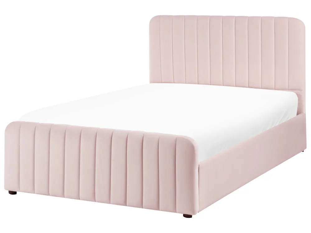 Ottoman Bed LUNAN Pastel Pink 120 x 200 cm (EU Small Double)_1051423