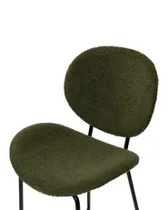 Set of 2 Bar Chairs LUANA Boucle Dark Green_886387